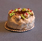 Dollhouse Miniature Cake, Kiwi Cherry